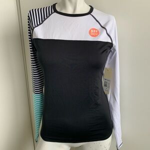 *NWT* Roxy size medium long sleeve rashguard swim shirt UPF50+